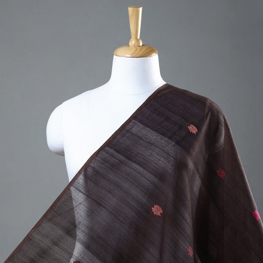 Black - Godavari Jamdani Multicolor Lotus Thread Buti Handloom Cotton Fabric