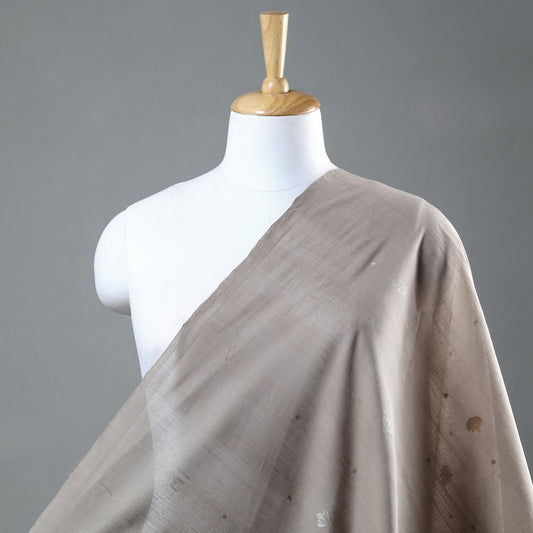 Brown - Godavari Jamdani Pan Zari Buti Handloom Cotton Fabric