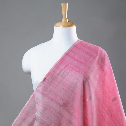 Pink - Godavari Jamdani Pan Zari Buti Handloom Cotton Fabric