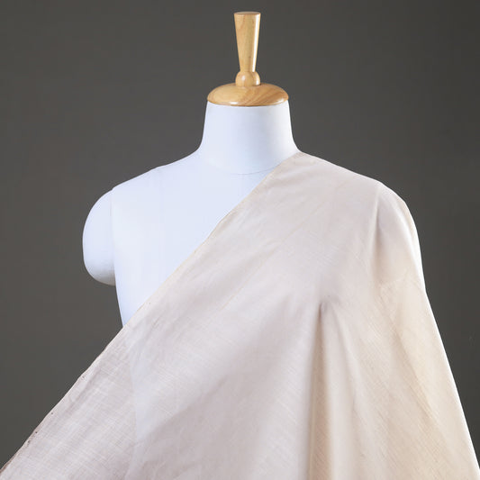 White - Mangalagiri Plain Handloom Slub Cotton Kora Fabric