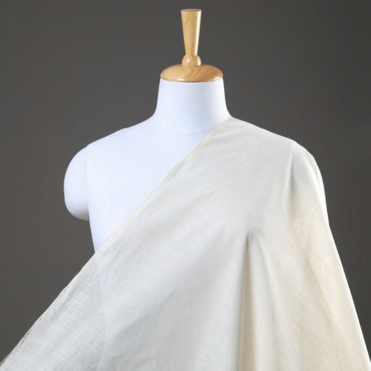 White - Mangalagiri Plain Handloom Cotton Kora Fabric