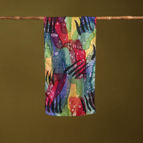 Multicolor - pure silk tie-dye stole 70 - handcrafted