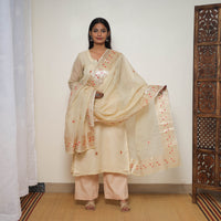 Elegant Gota Work Silk Kota Doria Kurta Set 10