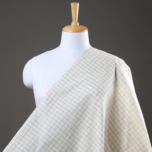 Yellow - Mangalagiri Handloom Stripe Cotton Fabric
