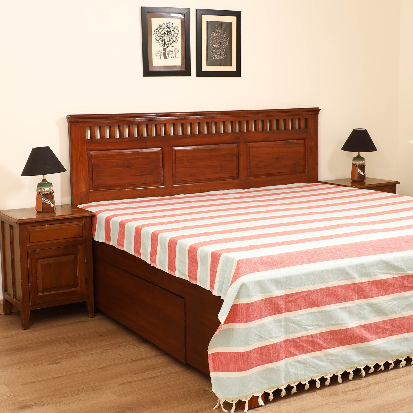 Handloom Cotton Double Bedsheet (108 x 90 in) 51