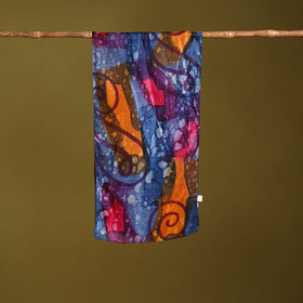 Multicolor - pure silk tie-dye stole 95 - handcrafted