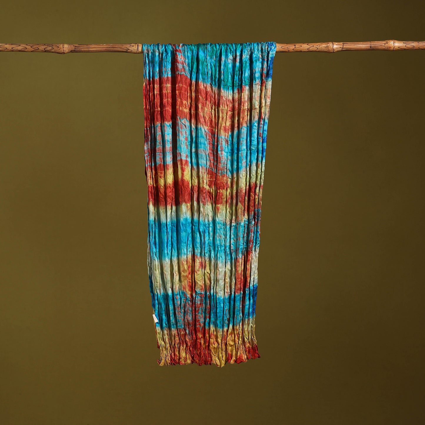 Multicolor - pure silk tie-dye shibori stole 102