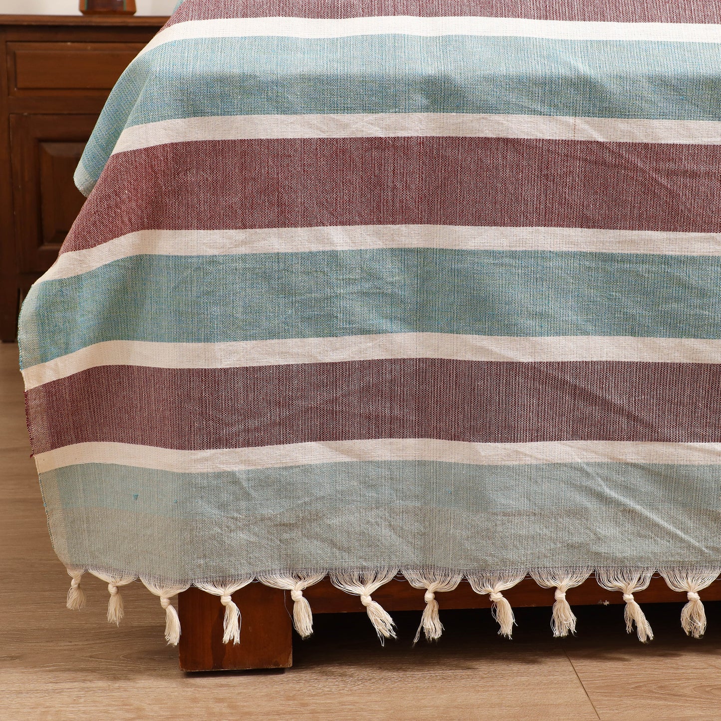 Handloom Cotton Double Bedsheet (108 x 90 in) 65