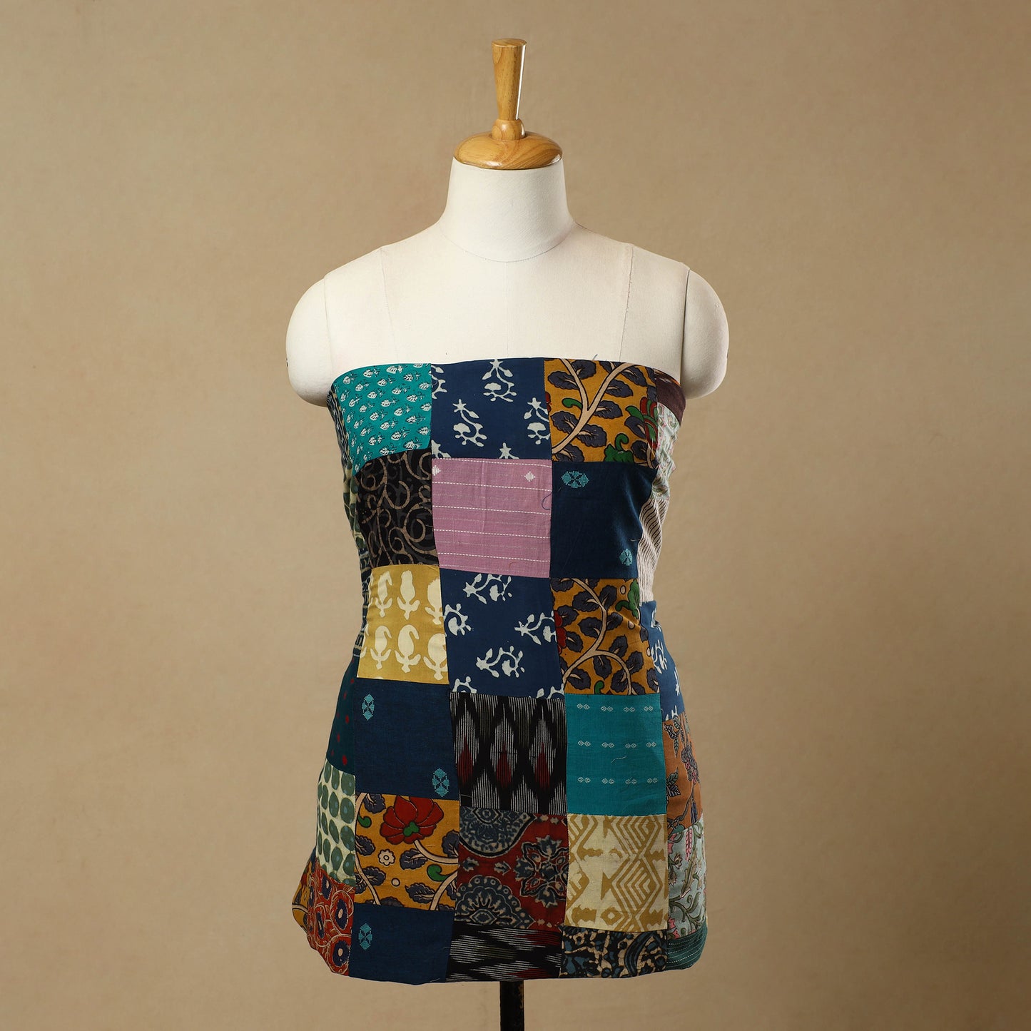 Multicolor - Handcrafted Patchwork Cotton Kurta Material (2.7m) 03