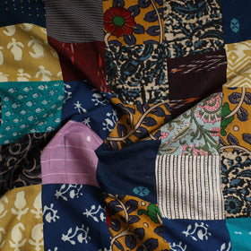 Multicolor - Handcrafted Patchwork Cotton Kurta Material (2.7m) 03