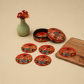 Handpainted Paper Mache Coaster with Box (Set of 6) 36