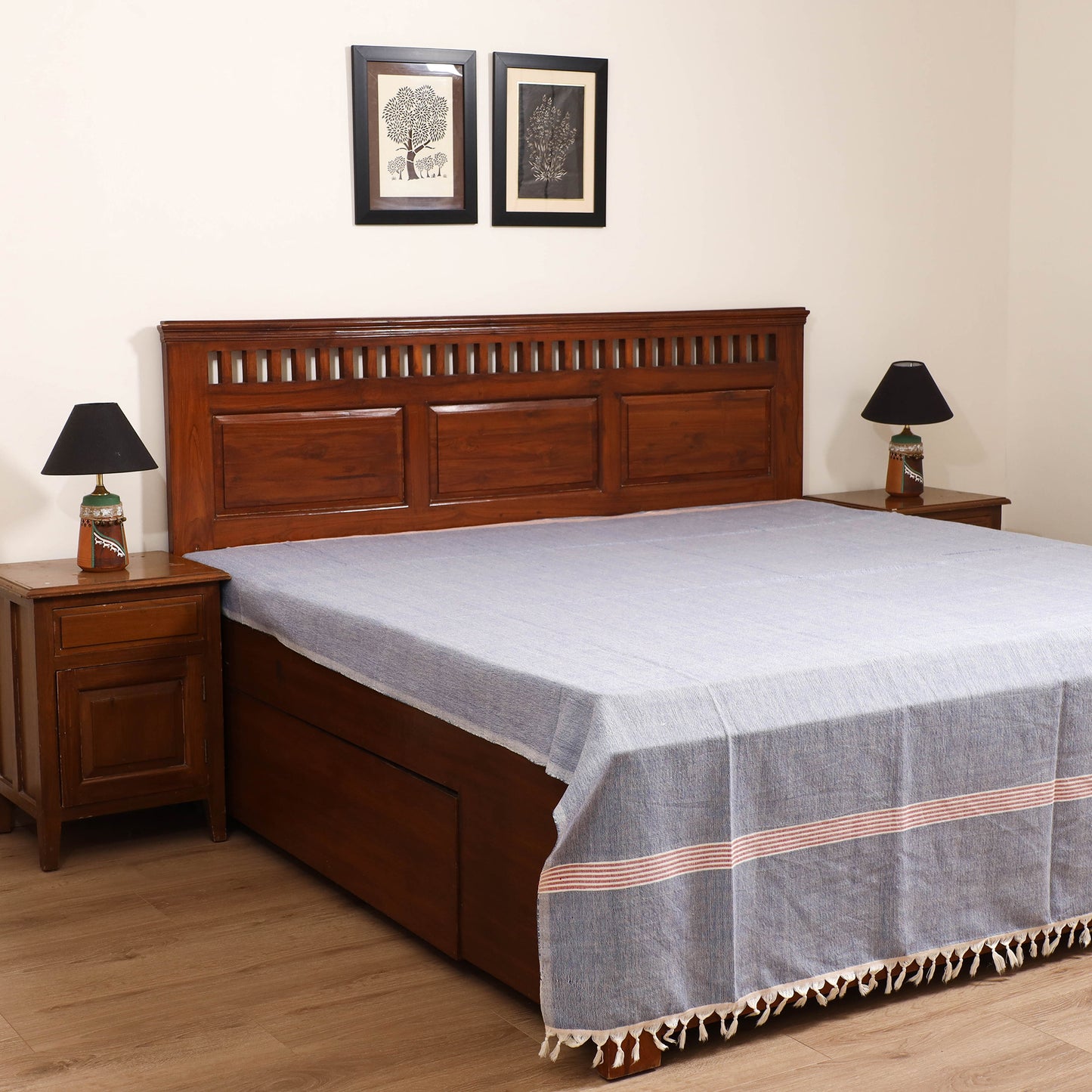 Handloom Cotton Double Bedsheet (108 x 90 in) 72