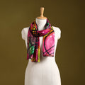 Multicolor - pure silk tie-dye stole 63 - handcrafted