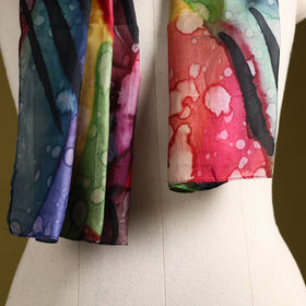 Multicolor - pure silk tie-dye stole 70 - handcrafted