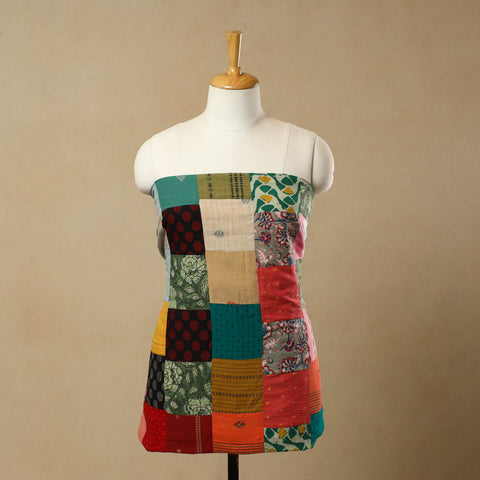 Buy Multicolor Handcrafted Patchwork Cotton Kurta Material