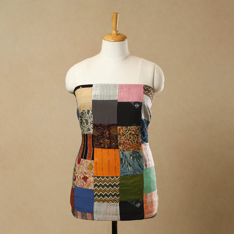 Multicolor - Handcrafted Patchwork Cotton Kurta Material (2.6m) 26