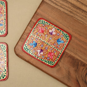 Handpainted Paper Mache Coaster with Box (Set of 6) 43