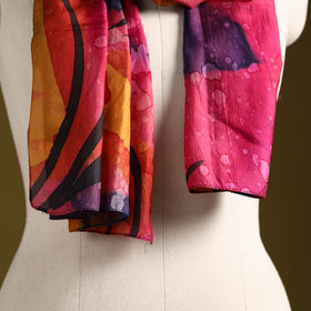 Multicolor - pure silk tie-dye stole 81 - handcrafted