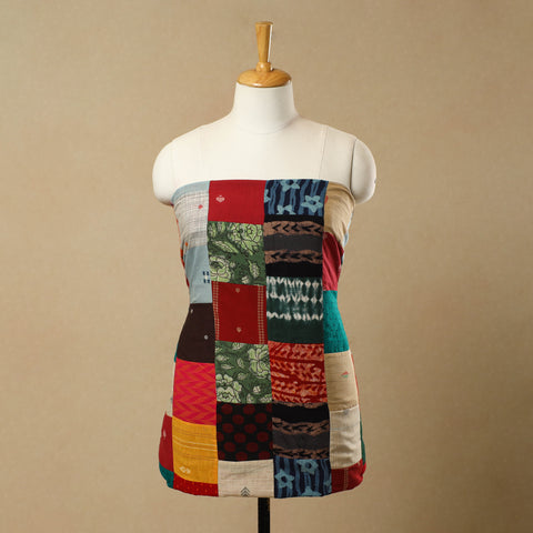 Multicolor - Handcrafted Patchwork Cotton Kurta Material (2.7m) 43