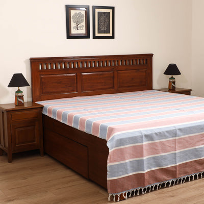 Handloom Cotton Double Bedsheet (108 x 90 in) 90
