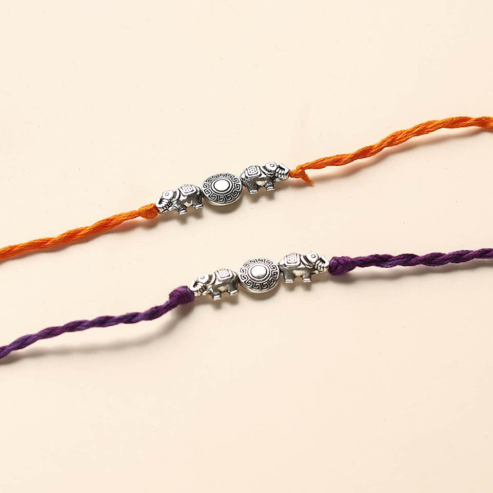 Handmade German Silver Wooden Beads Rakhi (Set of 6) 94 main image 1
