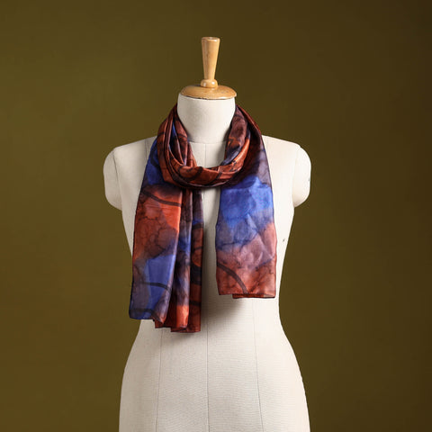 Multicolor - pure silk tie-dye stole 97 - handcrafted