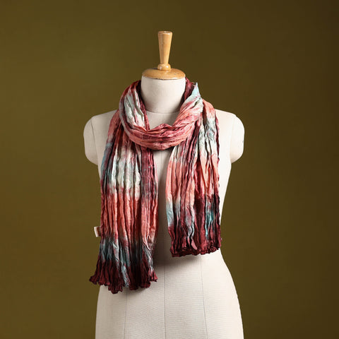 Multicolor - pure silk tie-dye shibori stole 130