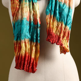 Multicolor - pure silk tie-dye shibori stole 117