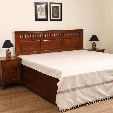 Handloom Cotton Double Bedsheet (108 x 90 in) 108