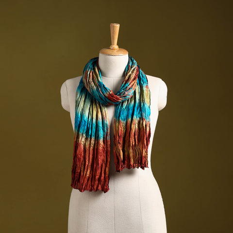 Multicolor - pure silk tie-dye shibori stole 110