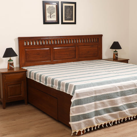 Handloom Cotton Double Bedsheet (108 x 90 in) 110