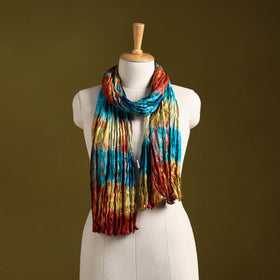 Multicolor - pure silk tie-dye shibori stole 102