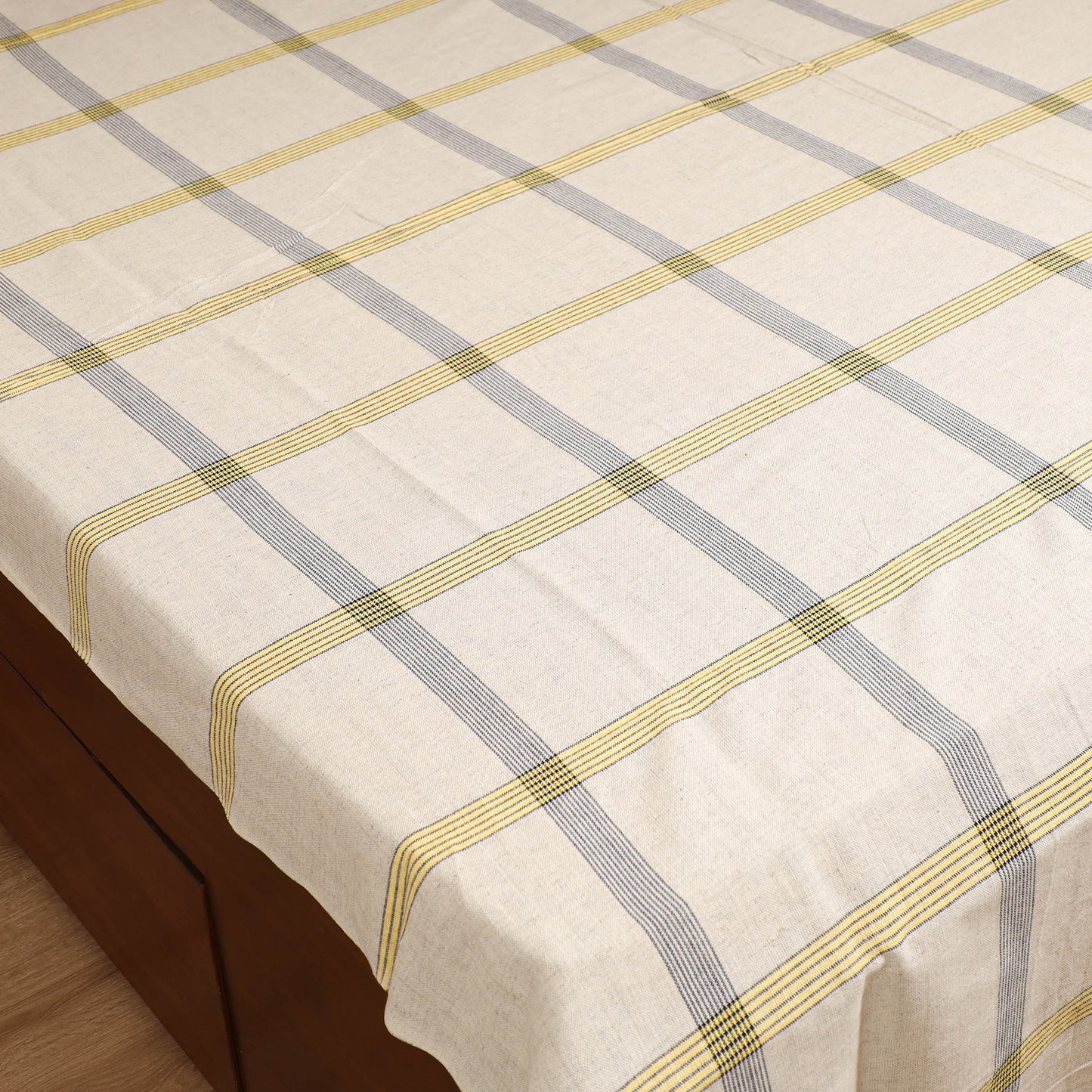 Handloom Cotton Double Bedsheet (108 x 90 in) 123