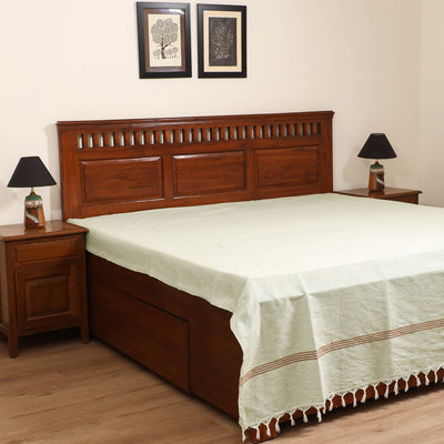 Handloom Cotton Double Bedsheet (108 x 90 in) 124