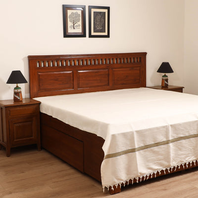 Handloom Cotton Double Bedsheet (108 x 90 in) 125