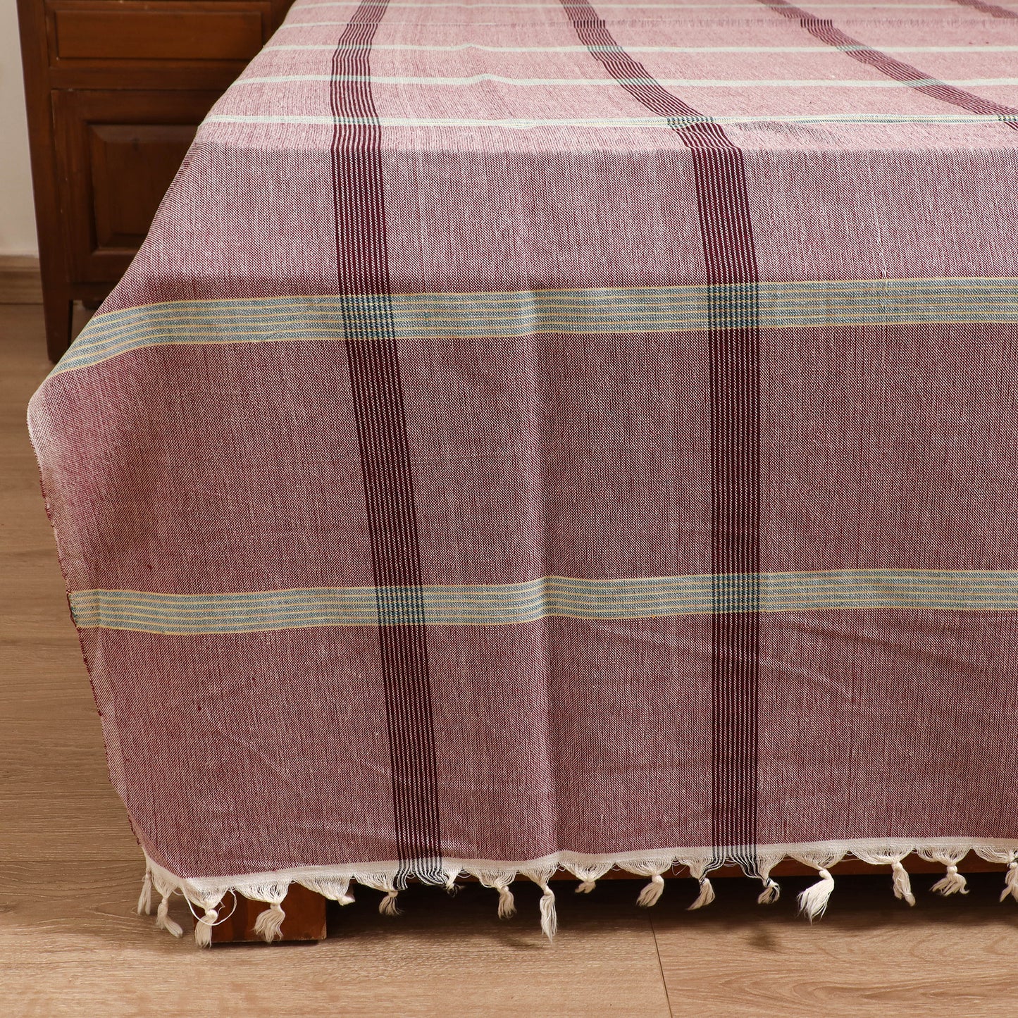 Handloom Cotton Double Bedsheet (108 x 90 in) 126