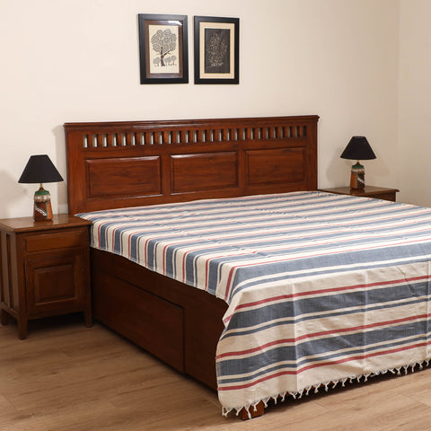 Handloom Cotton Double Bedsheet (108 x 90 in) 128