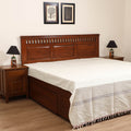 Handloom Cotton Double Bedsheet (108 x 90 in) 145
