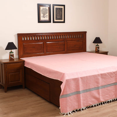 Handloom Cotton Double Bedsheet (108 x 90 in) 150