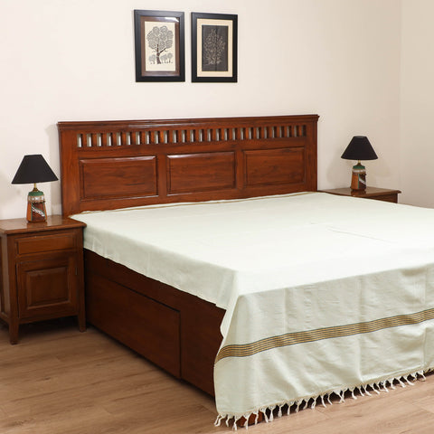 Handloom Cotton Double Bedsheet (108 x 90 in) 152