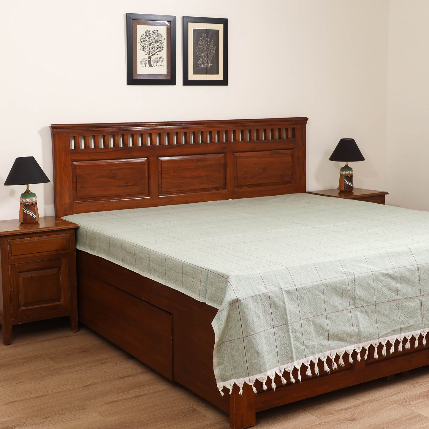 Handloom Cotton Double Bedsheet (90 x 90 in) 169