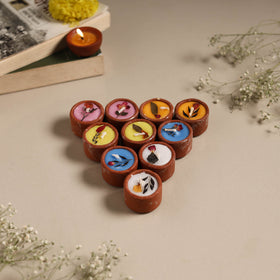 Sri aurobindo ashram ball clay diya with wax (set of 10) 13