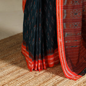 Green - handloom cotton sambalpuri ikat saree 08