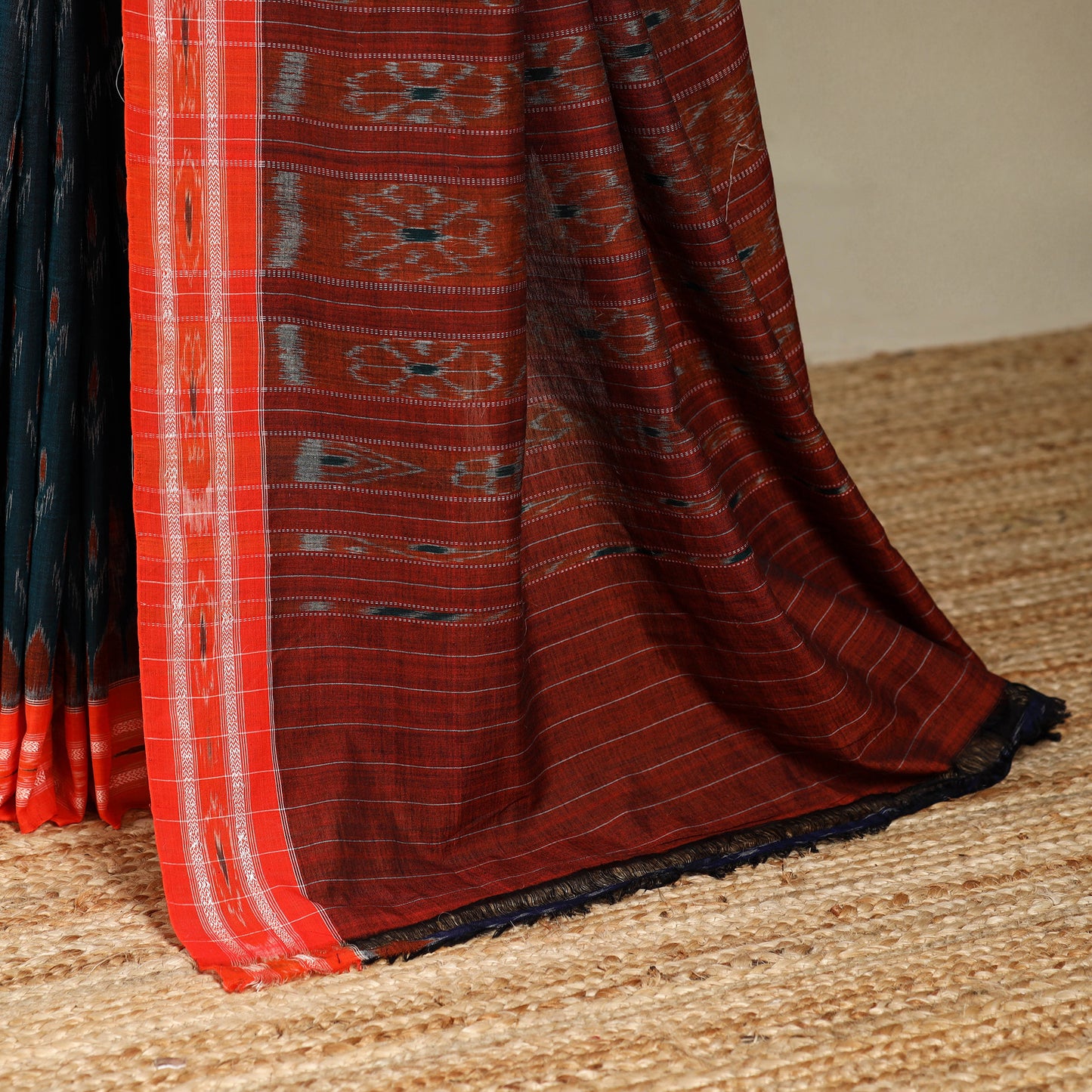 Green - handloom cotton sambalpuri ikat saree 08