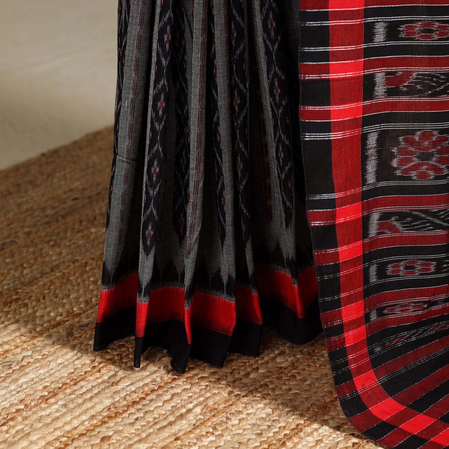 Grey - handloom cotton sambalpuri ikat saree 16