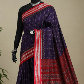 Purple - handloom cotton sambalpuri ikat saree 15