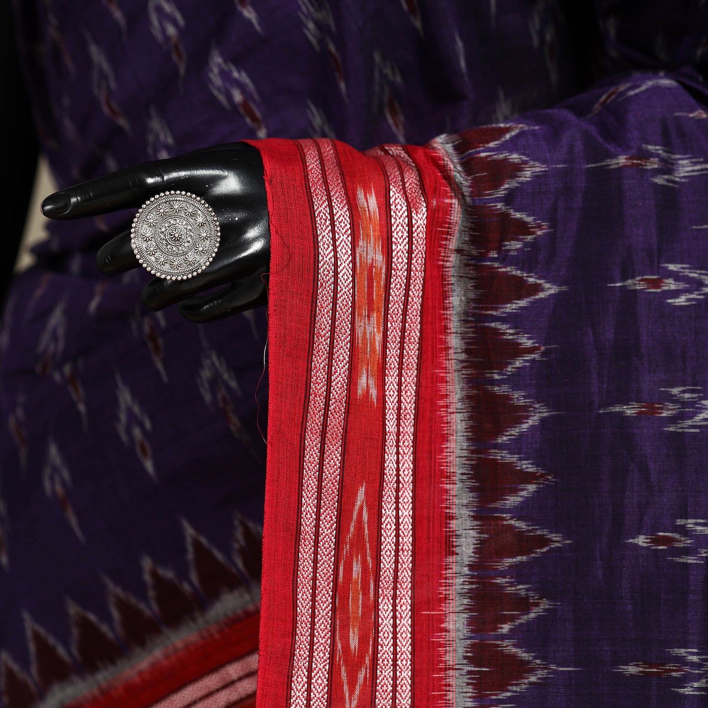 Purple - handloom cotton sambalpuri ikat saree 15
