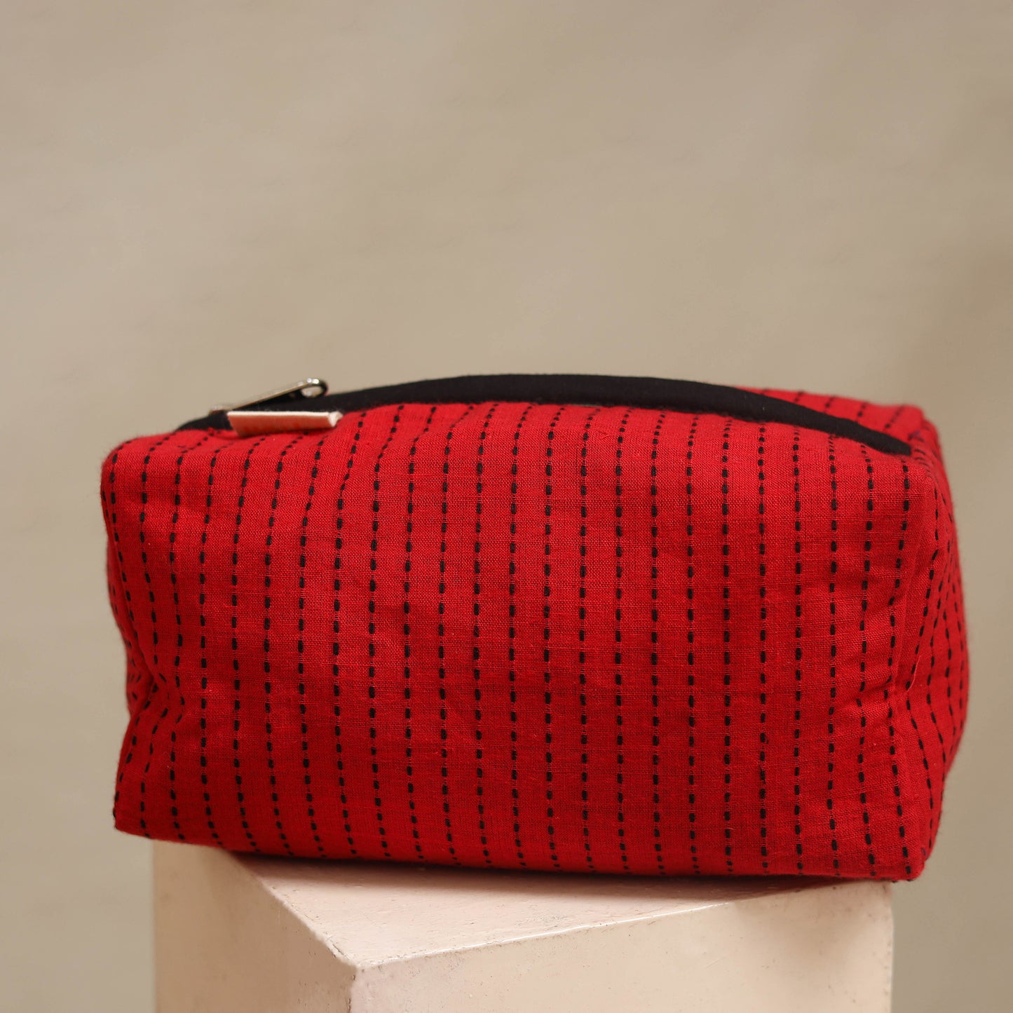 Red - handmade cotton toiletry bags (set of 3) 10