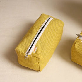 Yellow - handmade cotton toiletry bags (set of 3) 02
