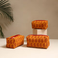 Orange - handmade cotton toiletry bags (set of 3) 06